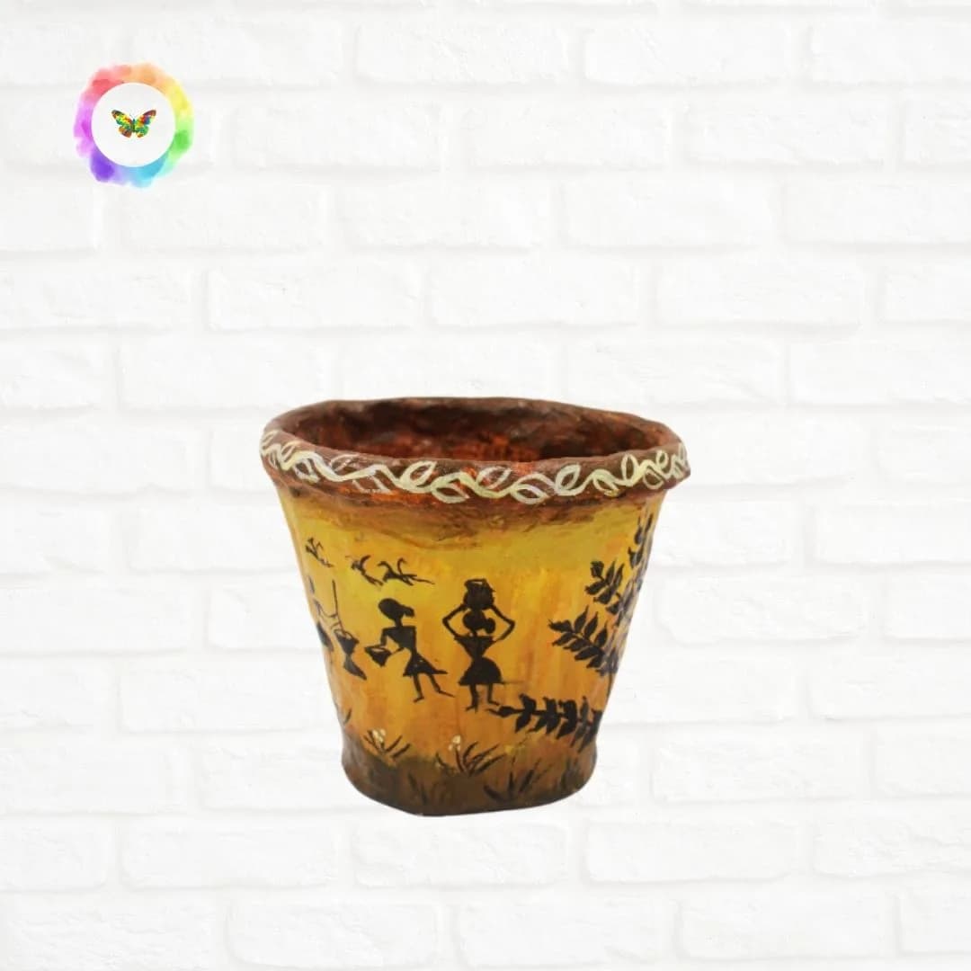 Eco-Friendly Tribal Warli Art Planter — view 1