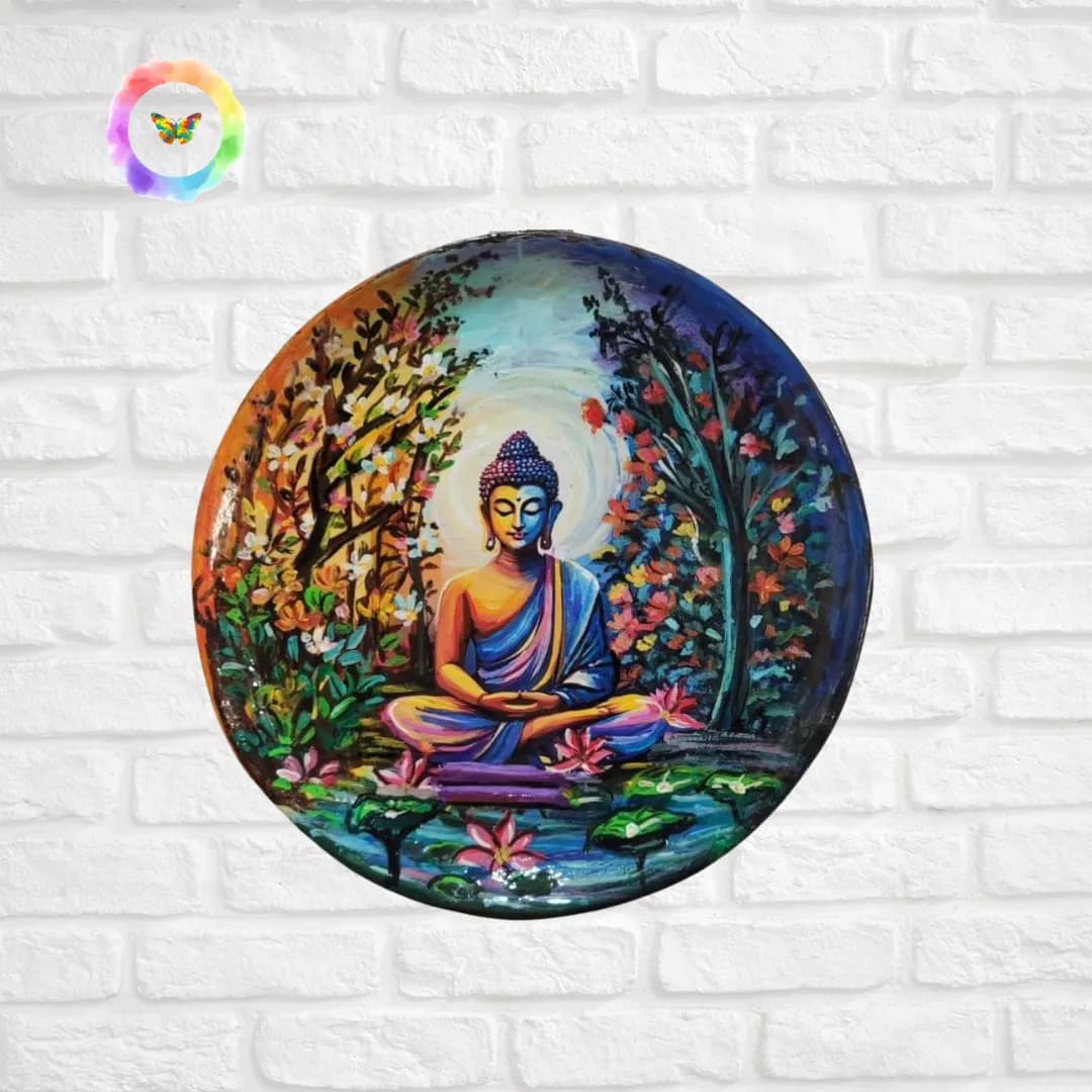 Hand-Crafted Buddha Eco-Friendly Wall Plate — view 1