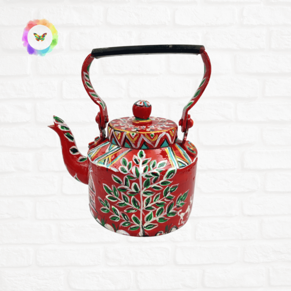 Warli-art-red-kettle