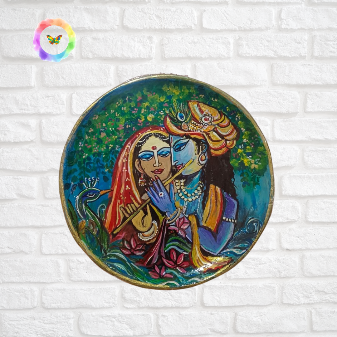 Hand-Crafted Radha Krishna Eco-Friendly Wall Plate