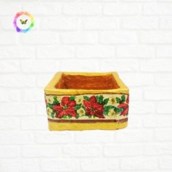 square-shaped-golden-planter-pot-floral-hand-crafted-eco-friendly-srishti-green-decor